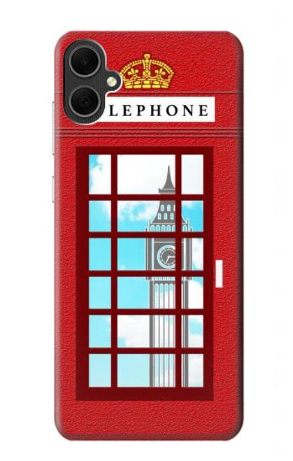 W2059 England British Telephone Box Minimalist Hard Case and Leather Flip Case For Samsung Galaxy A05