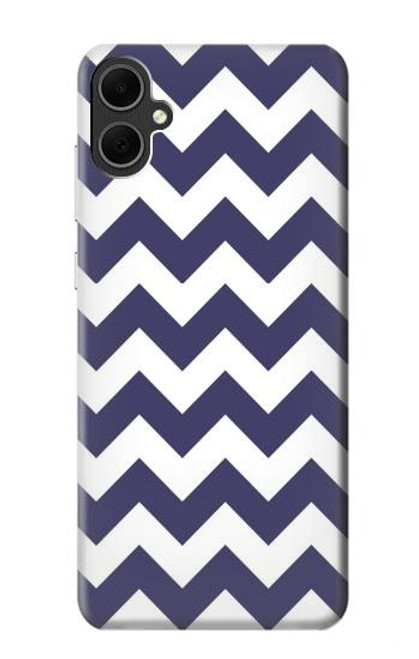 W2345 Navy Blue Shavron Zig Zag Pattern Hard Case and Leather Flip Case For Samsung Galaxy A05