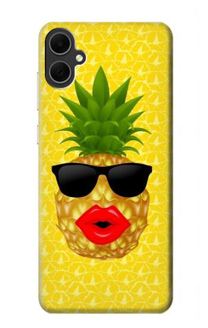 W2443 Funny Pineapple Sunglasses Kiss Hard Case and Leather Flip Case For Samsung Galaxy A05