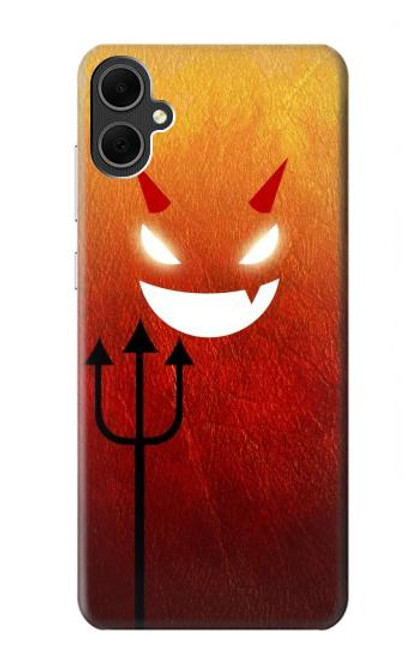 W2454 Red Cute Little Devil Cartoon Hard Case and Leather Flip Case For Samsung Galaxy A05