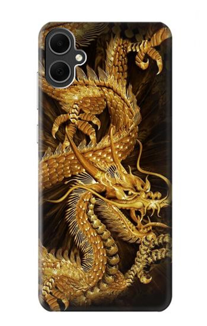 W2804 Chinese Gold Dragon Printed Hard Case and Leather Flip Case For Samsung Galaxy A05