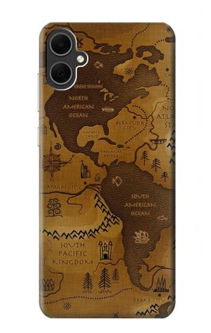 W2861 Antique World Map Hard Case and Leather Flip Case For Samsung Galaxy A05