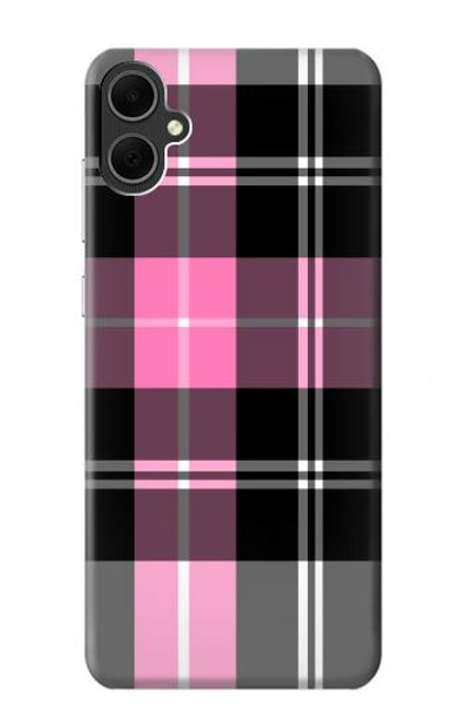 W3091 Pink Plaid Pattern Hard Case and Leather Flip Case For Samsung Galaxy A05