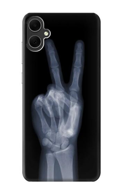 W3101 X-ray Peace Sign Fingers Hard Case and Leather Flip Case For Samsung Galaxy A05