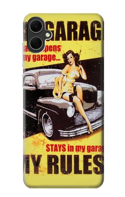 W3198 My Garage Pinup Girl Hard Case and Leather Flip Case For Samsung Galaxy A05