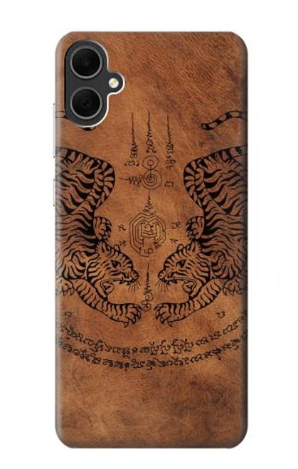 W3209 Sak Yant Twin Tiger Hard Case and Leather Flip Case For Samsung Galaxy A05