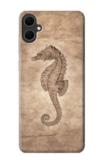 W3214 Seahorse Skeleton Fossil Hard Case and Leather Flip Case For Samsung Galaxy A05