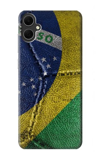 W3297 Brazil Flag Vintage Football Graphic Hard Case and Leather Flip Case For Samsung Galaxy A05