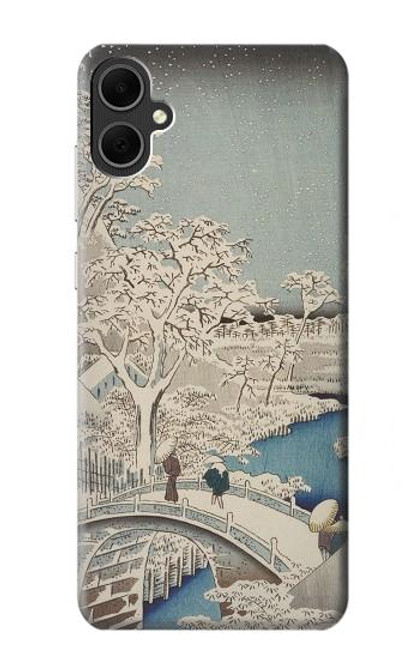 W3350 Utagawa Hiroshige Drum Bridge Yuhi Hill in Meguro Hard Case and Leather Flip Case For Samsung Galaxy A05