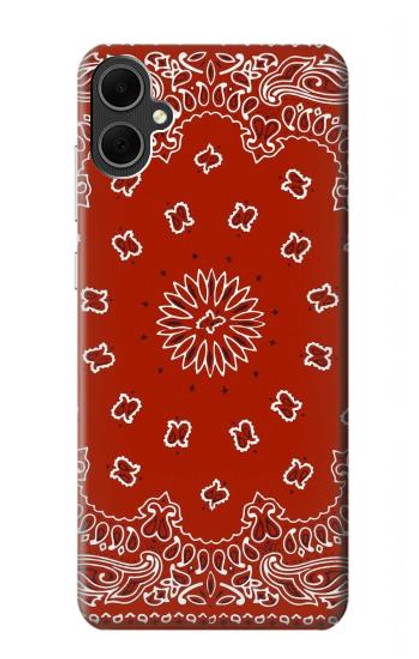 W3355 Bandana Red Pattern Hard Case and Leather Flip Case For Samsung Galaxy A05