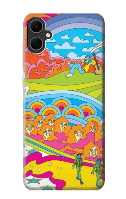 W3407 Hippie Art Hard Case and Leather Flip Case For Samsung Galaxy A05