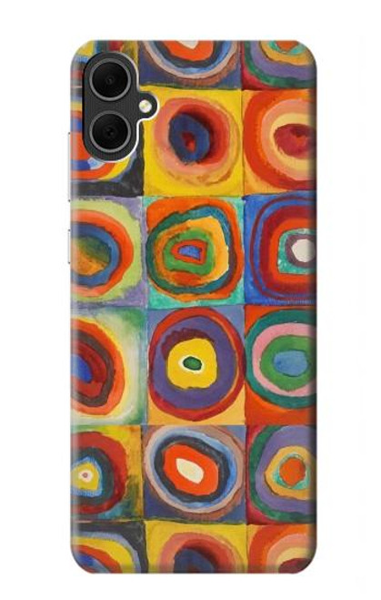 W3409 Squares Concentric Circles Hard Case and Leather Flip Case For Samsung Galaxy A05