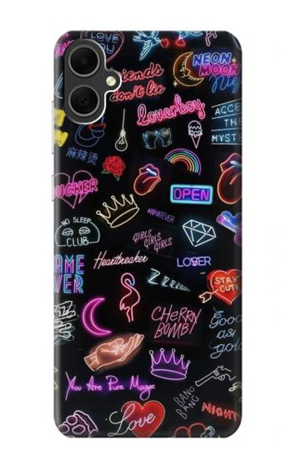 W3433 Vintage Neon Graphic Hard Case and Leather Flip Case For Samsung Galaxy A05