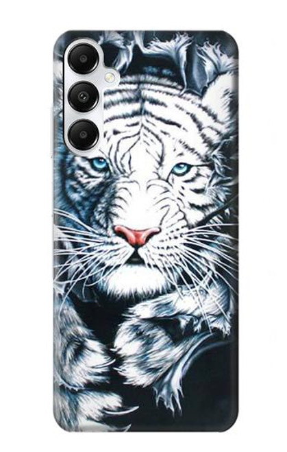 W0265 White Tiger Hard Case and Leather Flip Case For Samsung Galaxy A05s