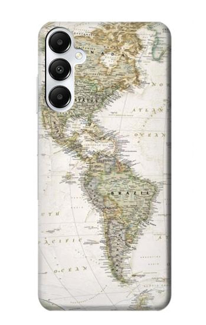 W0604 World Map Hard Case and Leather Flip Case For Samsung Galaxy A05s