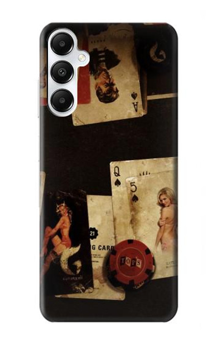 W1069 Old Vintage Sexy Poker Hard Case and Leather Flip Case For Samsung Galaxy A05s