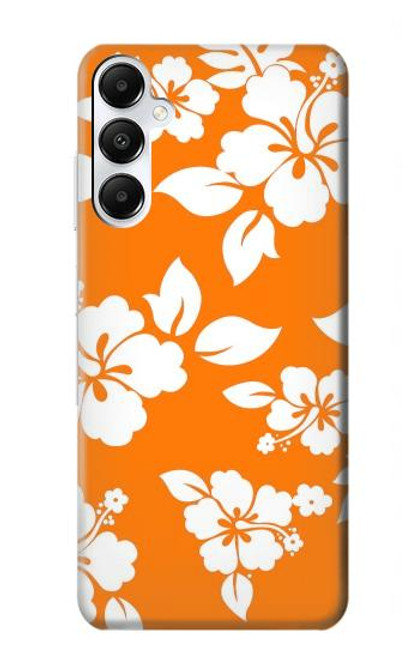 W2245 Hawaiian Hibiscus Orange Pattern Hard Case and Leather Flip Case For Samsung Galaxy A05s