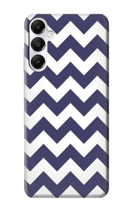 W2345 Navy Blue Shavron Zig Zag Pattern Hard Case and Leather Flip Case For Samsung Galaxy A05s