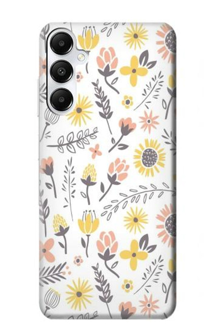 W2354 Pastel Flowers Pattern Hard Case and Leather Flip Case For Samsung Galaxy A05s