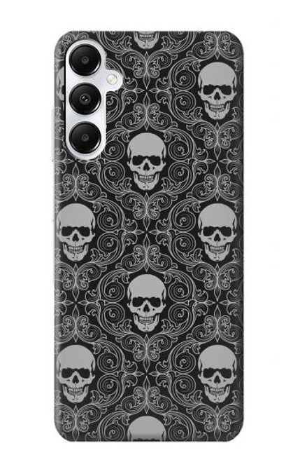 W2371 Skull Vintage Monochrome Pattern Hard Case and Leather Flip Case For Samsung Galaxy A05s