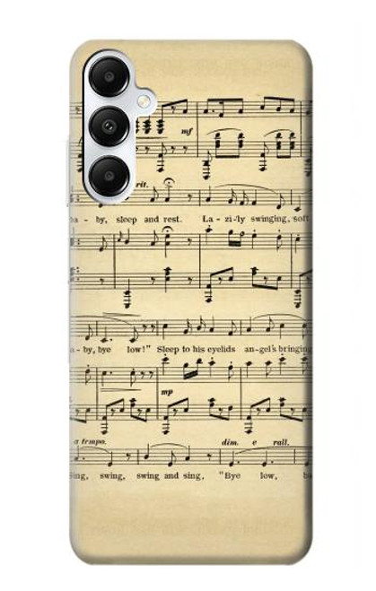 W2504 Vintage Music Sheet Hard Case and Leather Flip Case For Samsung Galaxy A05s