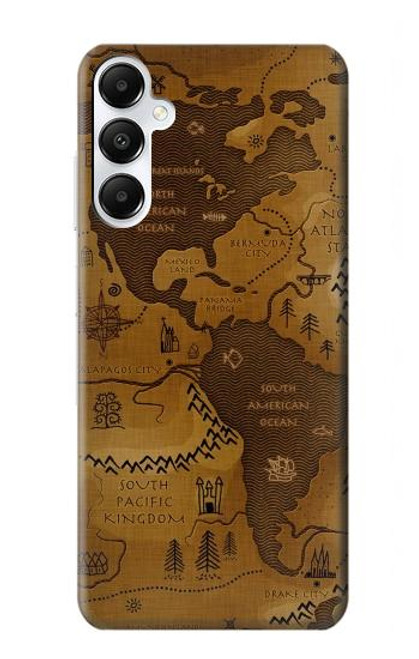 W2861 Antique World Map Hard Case and Leather Flip Case For Samsung Galaxy A05s