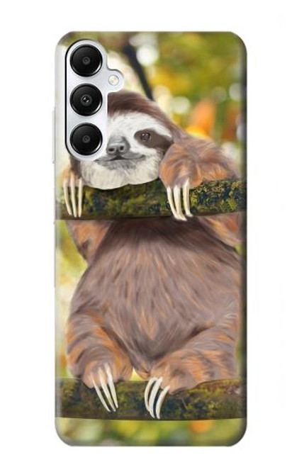 W3138 Cute Baby Sloth Paint Hard Case and Leather Flip Case For Samsung Galaxy A05s