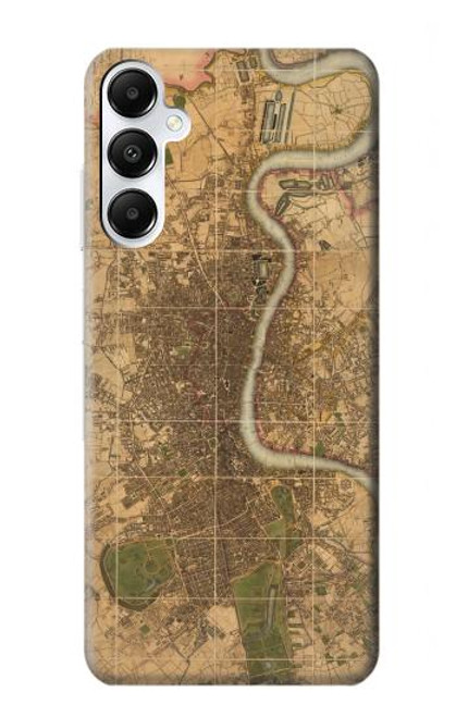 W3230 Vintage Map of London Hard Case and Leather Flip Case For Samsung Galaxy A05s