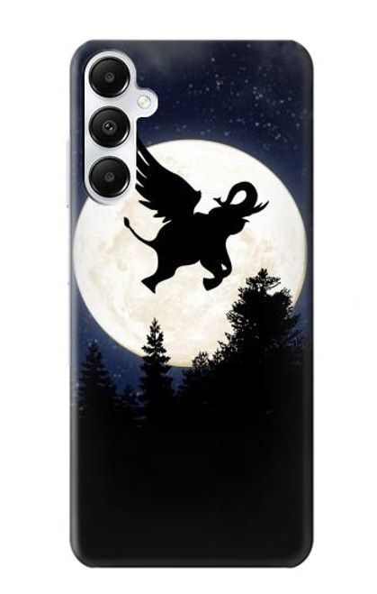 W3323 Flying Elephant Full Moon Night Hard Case and Leather Flip Case For Samsung Galaxy A05s