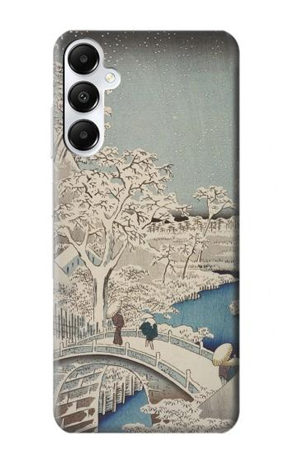 W3350 Utagawa Hiroshige Drum Bridge Yuhi Hill in Meguro Hard Case and Leather Flip Case For Samsung Galaxy A05s