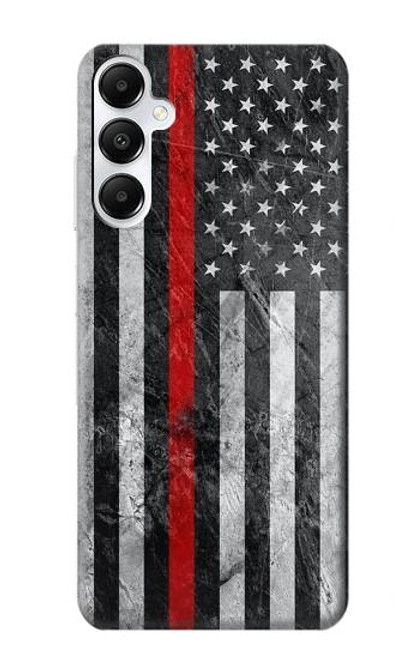 W3687 Firefighter Thin Red Line American Flag Hard Case and Leather Flip Case For Samsung Galaxy A05s