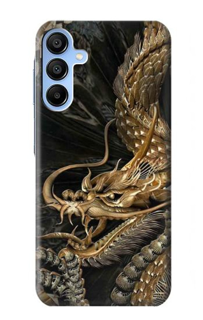 W0426 Gold Dragon Hard Case and Leather Flip Case For Samsung Galaxy A15 5G