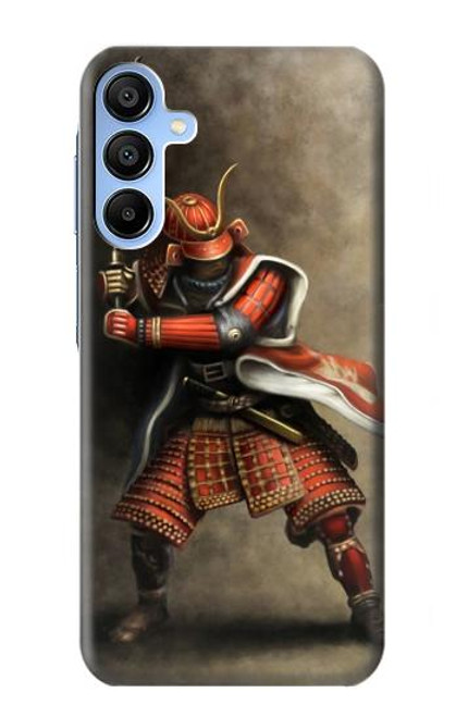 W0796 Japan Red Samurai Hard Case and Leather Flip Case For Samsung Galaxy A15 5G