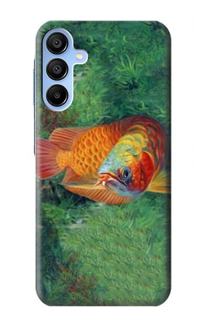 W1157 Red Arowana Fish Hard Case and Leather Flip Case For Samsung Galaxy A15 5G