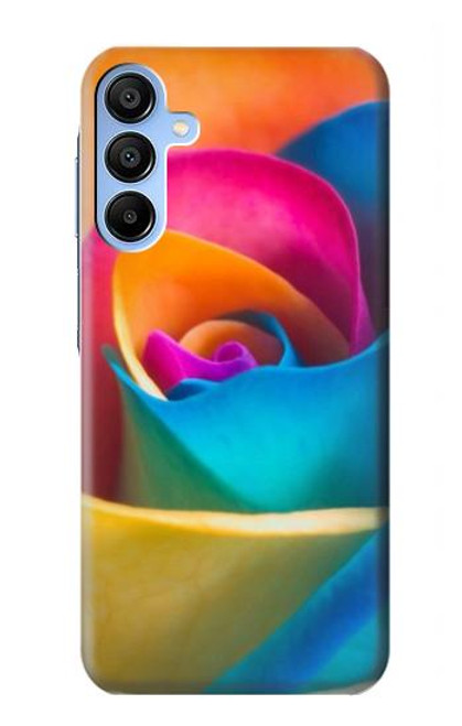 W1671 Rainbow Colorful Rose Hard Case and Leather Flip Case For Samsung Galaxy A15 5G