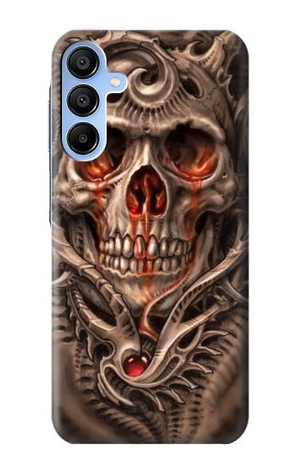 W1675 Skull Blood Tattoo Hard Case and Leather Flip Case For Samsung Galaxy A15 5G