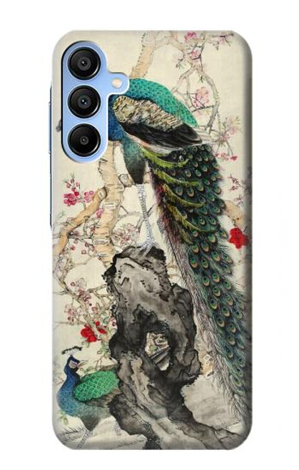 W2086 Peacock Painting Hard Case and Leather Flip Case For Samsung Galaxy A15 5G