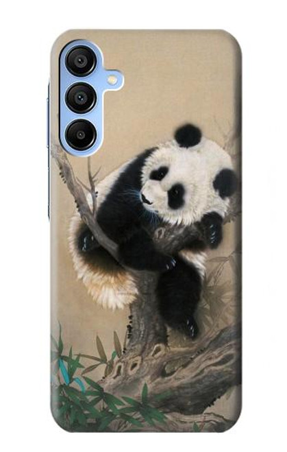 W2210 Panda Fluffy Art Painting Hard Case and Leather Flip Case For Samsung Galaxy A15 5G