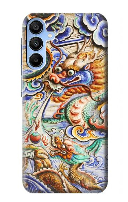 W2584 Traditional Chinese Dragon Art Hard Case and Leather Flip Case For Samsung Galaxy A15 5G