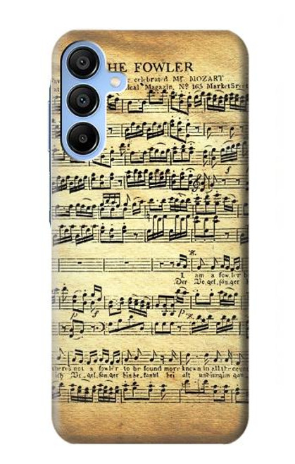 W2667 The Fowler Mozart Music Sheet Hard Case and Leather Flip Case For Samsung Galaxy A15 5G