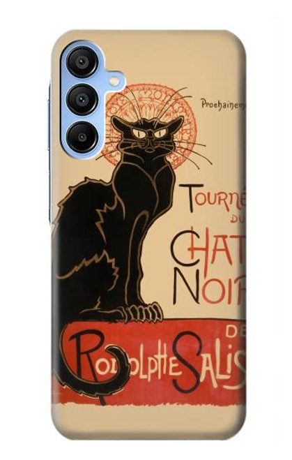 W2739 Chat Noir Black Cat Vintage Hard Case and Leather Flip Case For Samsung Galaxy A15 5G