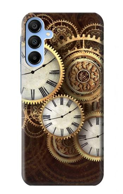 W3172 Gold Clock Live Hard Case and Leather Flip Case For Samsung Galaxy A15 5G