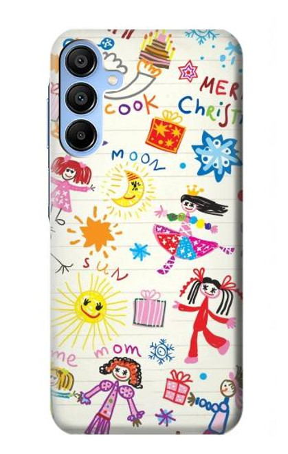 W3280 Kids Drawing Hard Case and Leather Flip Case For Samsung Galaxy A15 5G