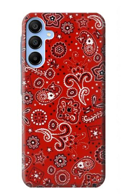 W3354 Red Classic Bandana Hard Case and Leather Flip Case For Samsung Galaxy A15 5G