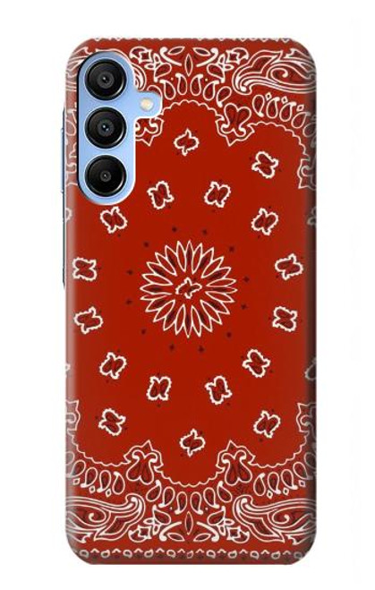 W3355 Bandana Red Pattern Hard Case and Leather Flip Case For Samsung Galaxy A15 5G