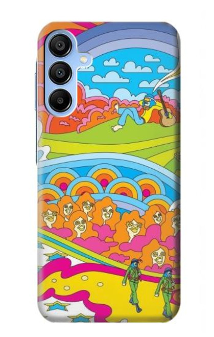 W3407 Hippie Art Hard Case and Leather Flip Case For Samsung Galaxy A15 5G