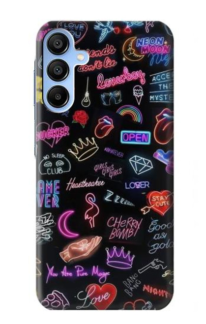 W3433 Vintage Neon Graphic Hard Case and Leather Flip Case For Samsung Galaxy A15 5G