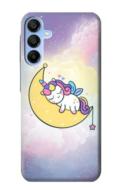 W3485 Cute Unicorn Sleep Hard Case and Leather Flip Case For Samsung Galaxy A15 5G