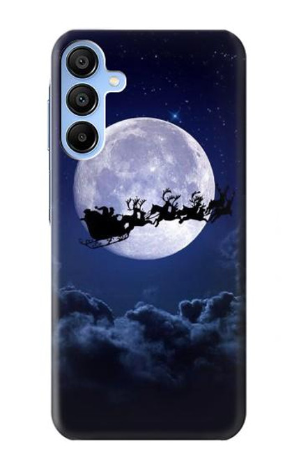 W3508 Xmas Santa Moon Hard Case and Leather Flip Case For Samsung Galaxy A15 5G