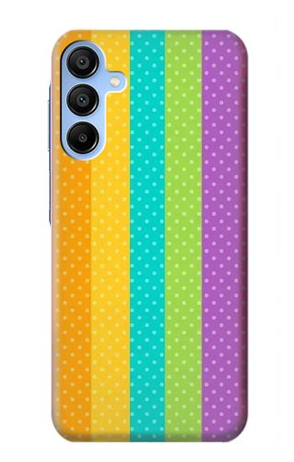 W3678 Colorful Rainbow Vertical Hard Case and Leather Flip Case For Samsung Galaxy A15 5G